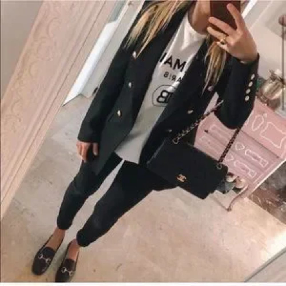 ZARA Double Breasted Blazer Balmain Style - Picture 2 of 8